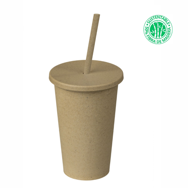 PF003 CUP CON PAJITA ECO "BAMBOO"